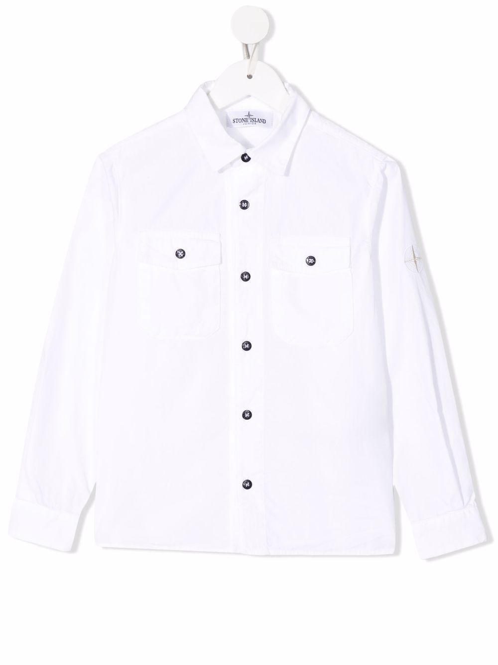 

Stone Island Junior camisa con parche del logo - Blanco