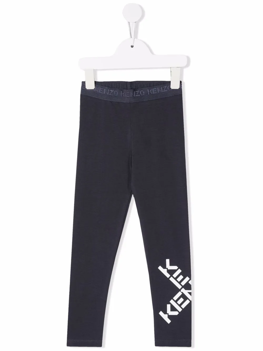 

Kenzo Kids cotton-blend logo-print leggings - Blue