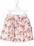 Palm Angels Kids palm-tree print A-line mini skirt - Pink