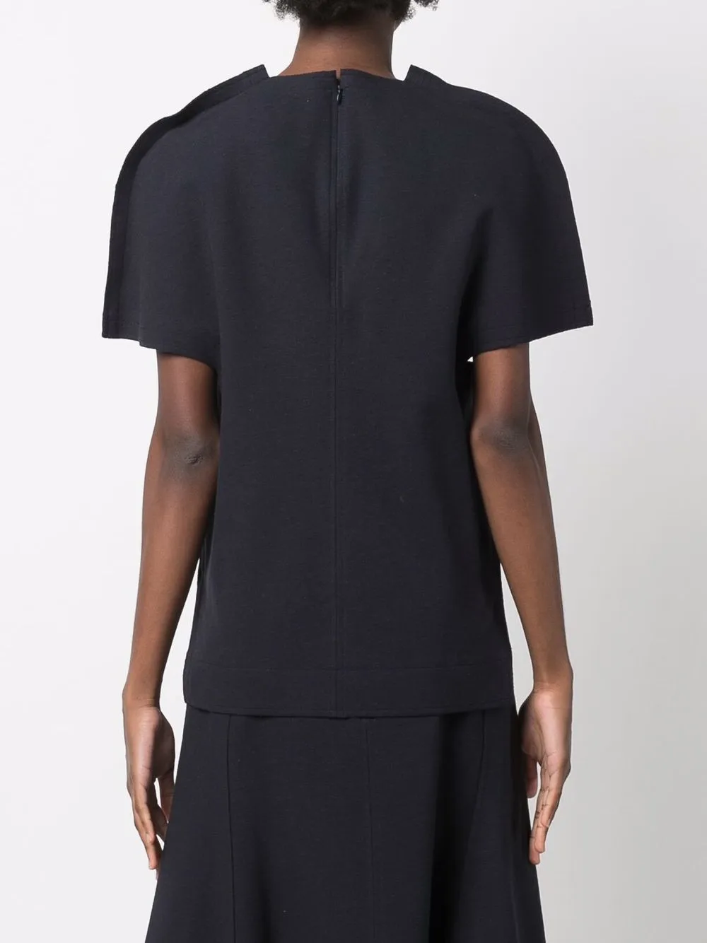 sculpted short-sleeve blouse