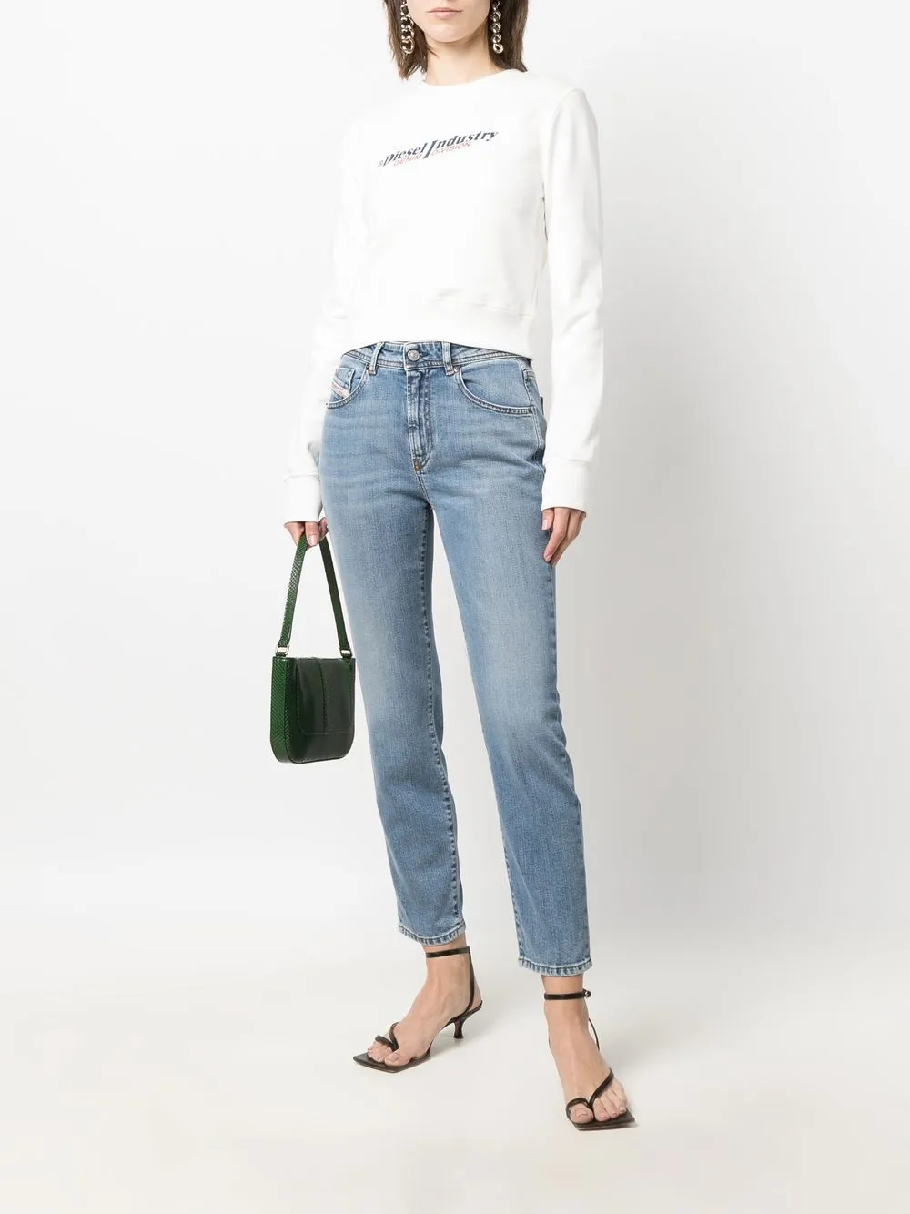 Diesel Sweater met logoprint - Wit