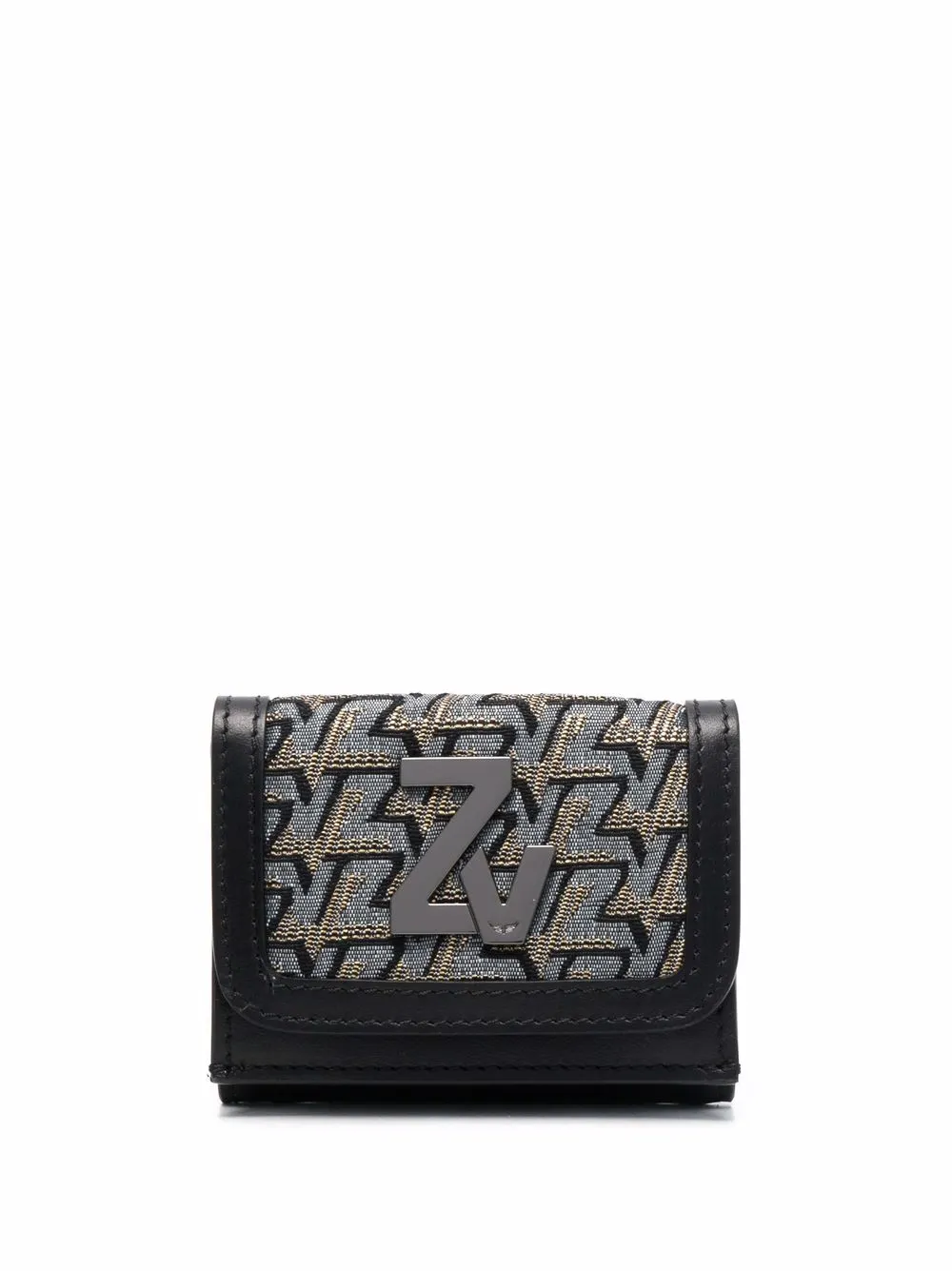 

Zadig&Voltaire cartera plegable con monograma - Negro