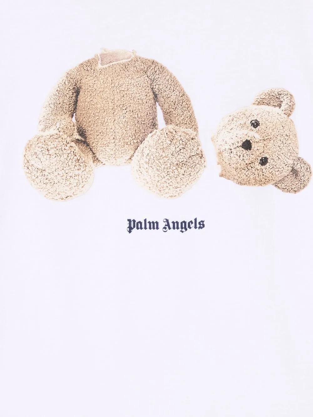  Palm Angels Kids T Shirt Mit Bär Motiv   Weiß 