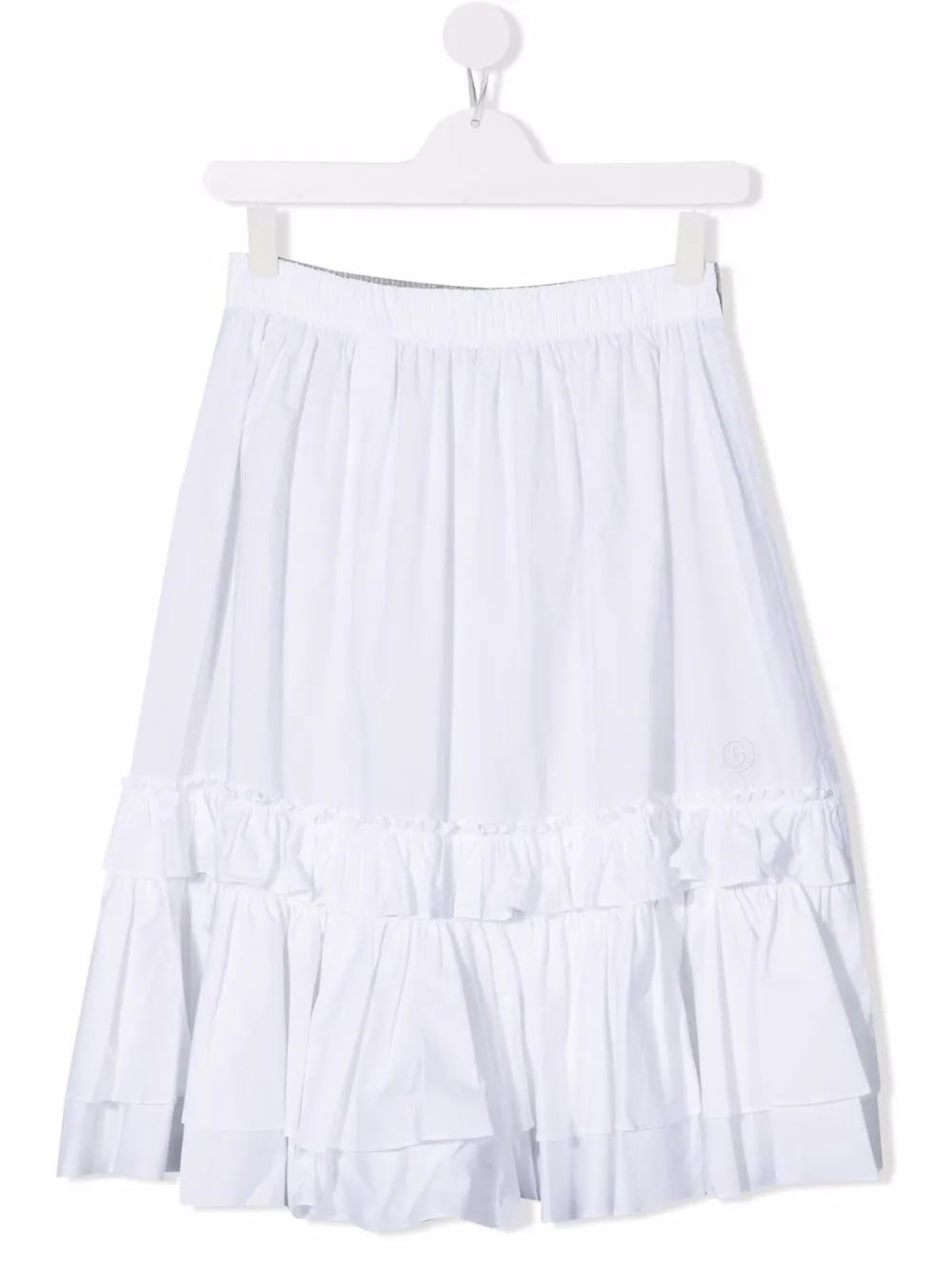 

MM6 Maison Margiela Kids TEEN ruffled colour-block skirt - White