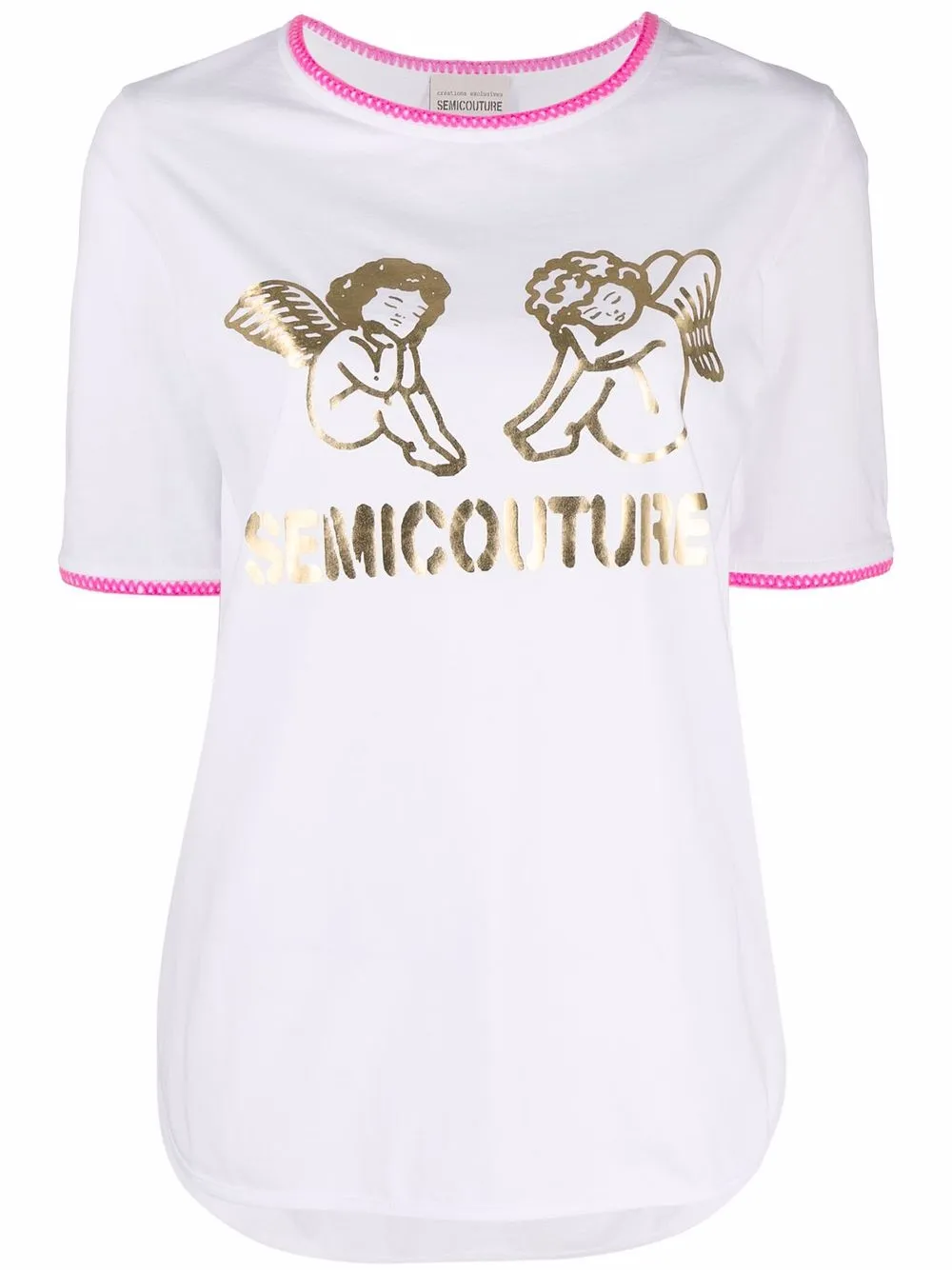

Semicouture angel-logo print T-shirt - White