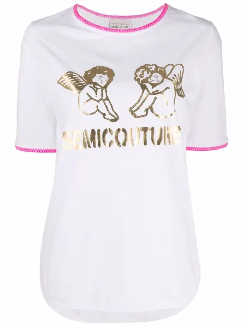 semicouture 天使logo印花t恤