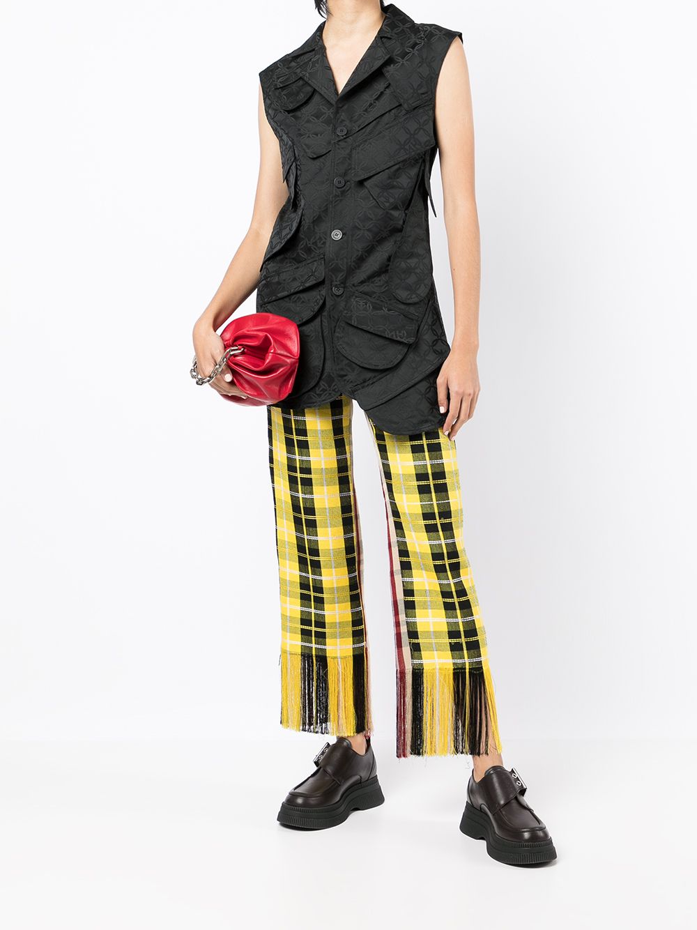 фото Charles jeffrey loverboy multi-pocket jacquard longline waistcoat