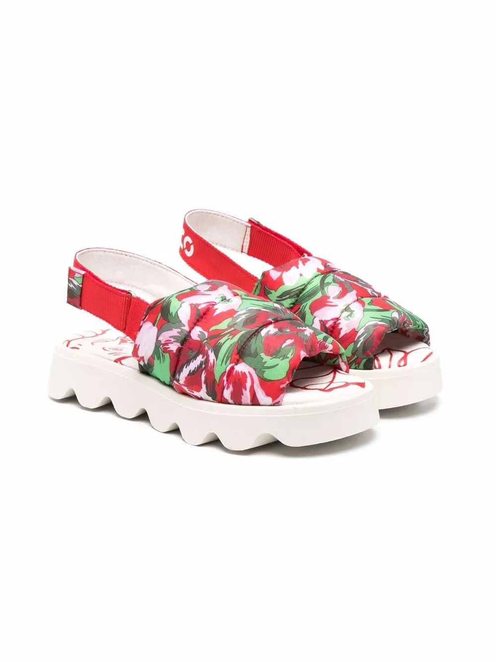 

Kenzo Kids sandalias con estampado floral - Rojo