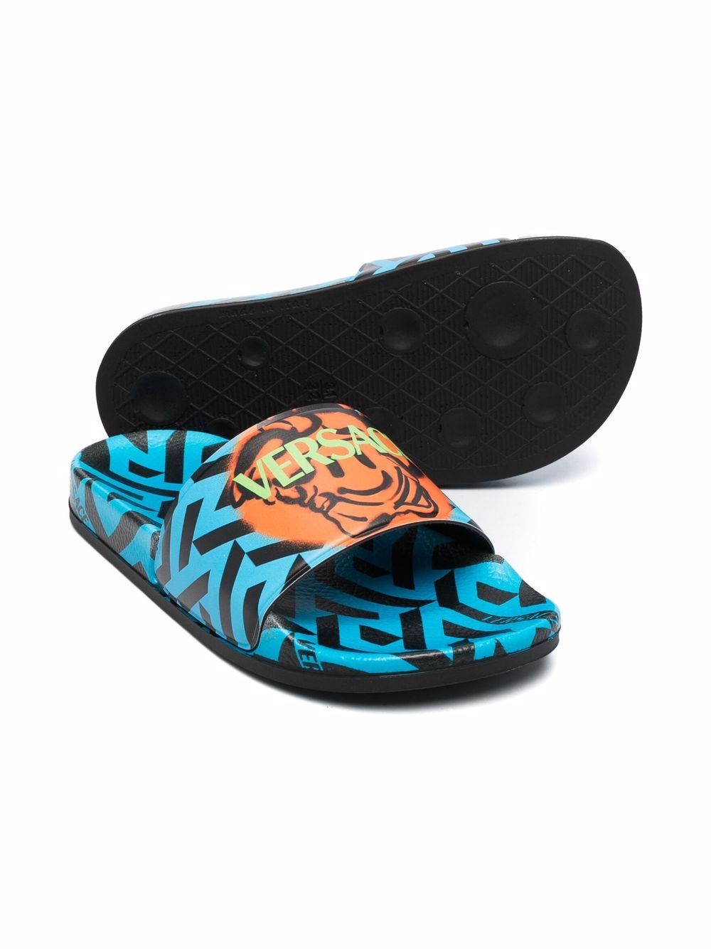 фото Versace kids logo-print flip flops