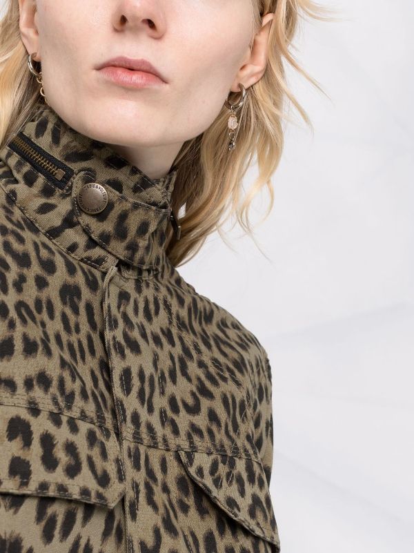 leopard print army jacket