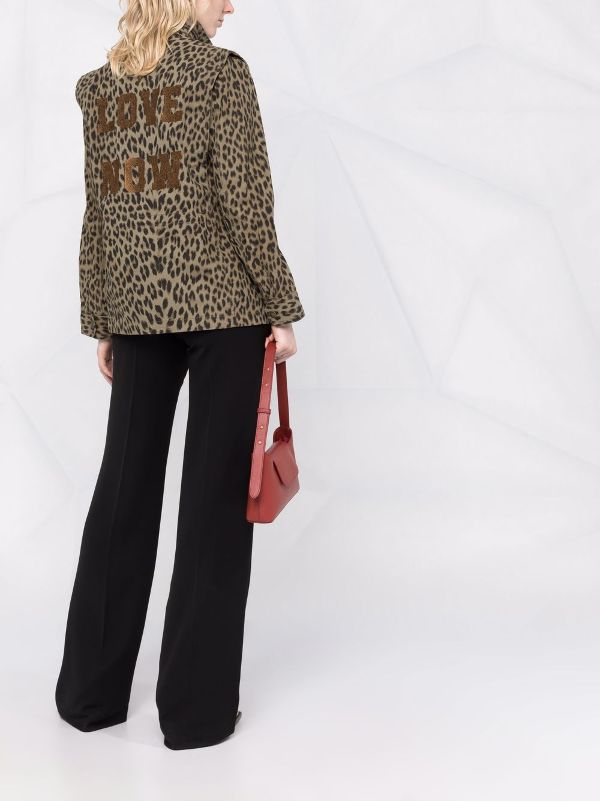 leopard print military jacket