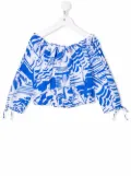 MSGM Kids graphic-print long-sleeve top - Blue