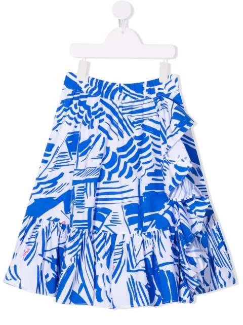 MSGM Kids abstract-print midi skirt