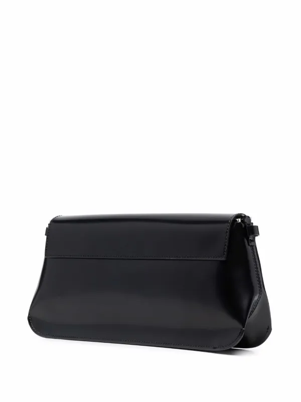 【送料&関税込】BY FAR Black Leather Mathilda Shoulder Bag BY FAR Matilda semi-patent Leather Shoulder Bag | Black
