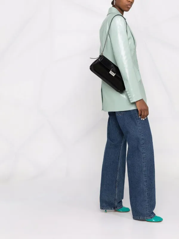 BY FAR Matilda semi-patent Leather Shoulder Bag | Black
