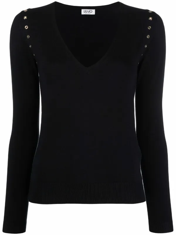 LIU JO eyelet-detail Fine Knit Jumper 