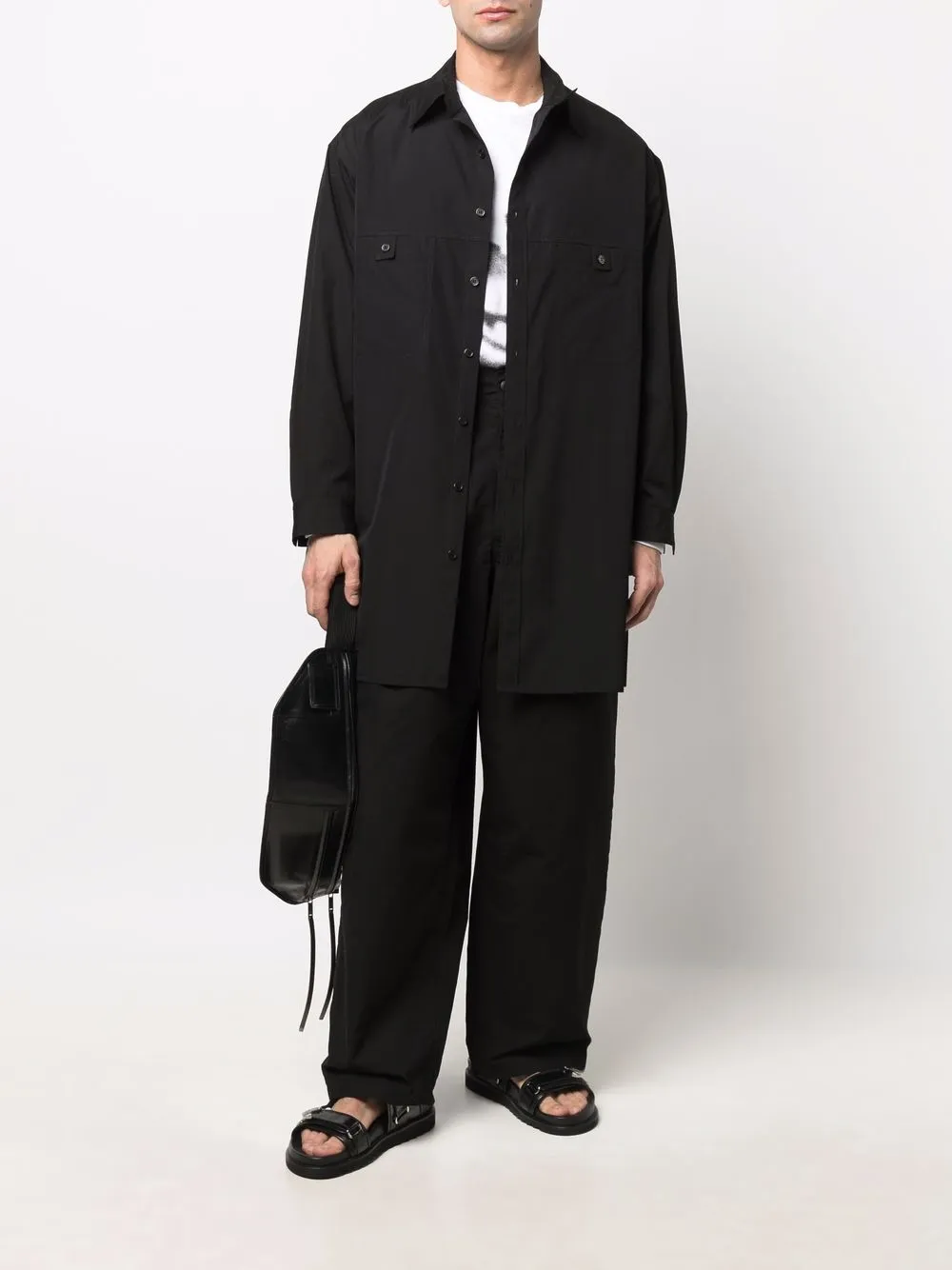фото Yohji yamamoto широкие брюки с завышенной талией