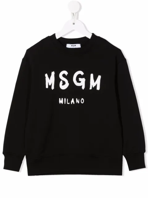 Msgm Kids سويت شيرت قطن بطبعة شعار الماركة