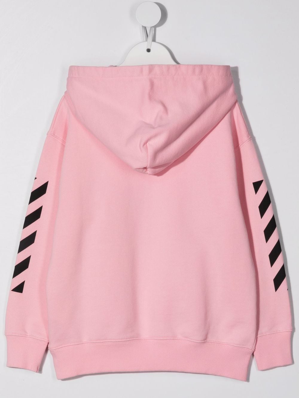 Logo Cropped Cotton Jersey Hoodie in Pink - Off White Kids