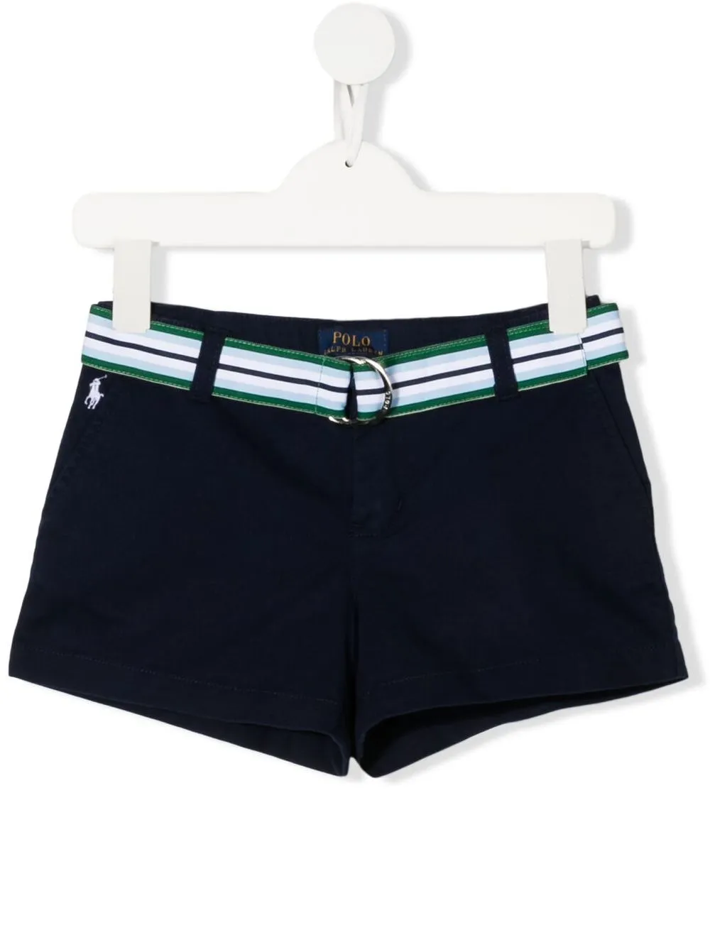 

Ralph Lauren Kids shorts a rayas con cinturón - Azul