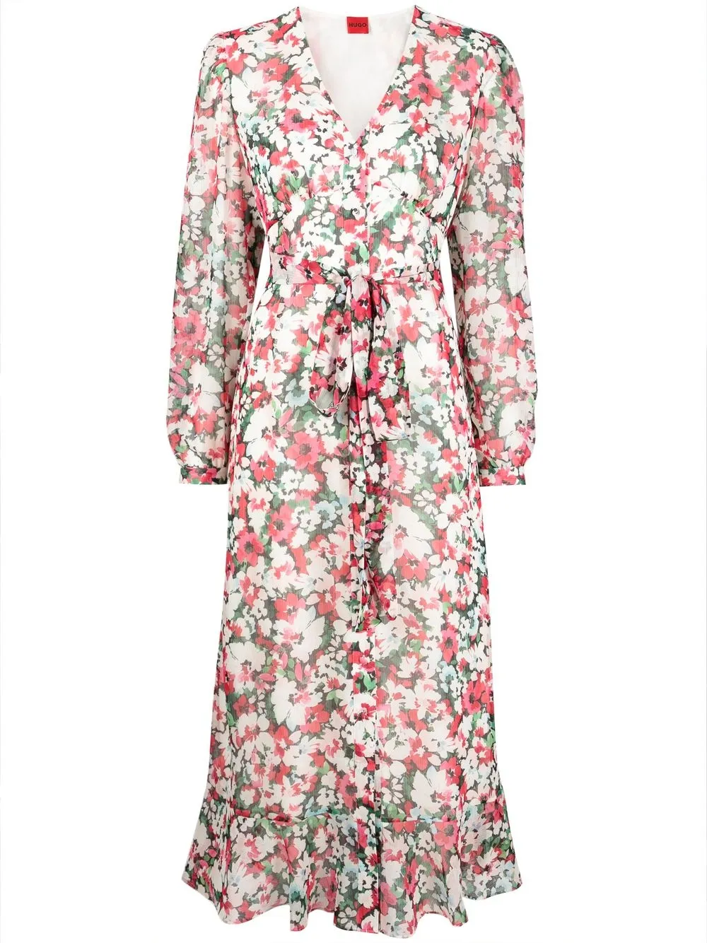 

BOSS floral-print midi dress - White