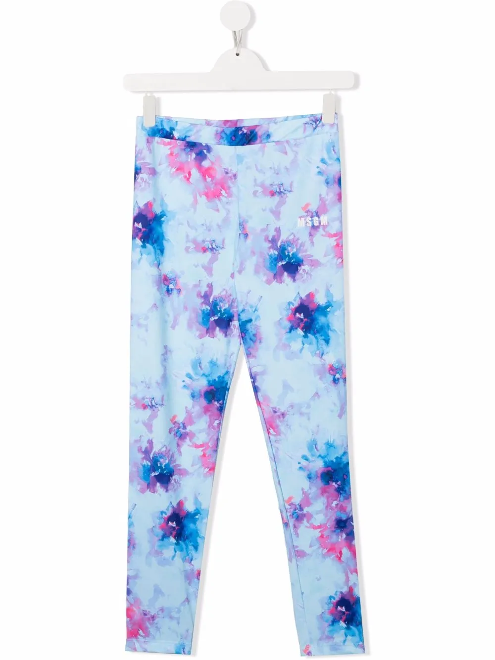 

MSGM Kids leggins con motivo de acuarela - Azul