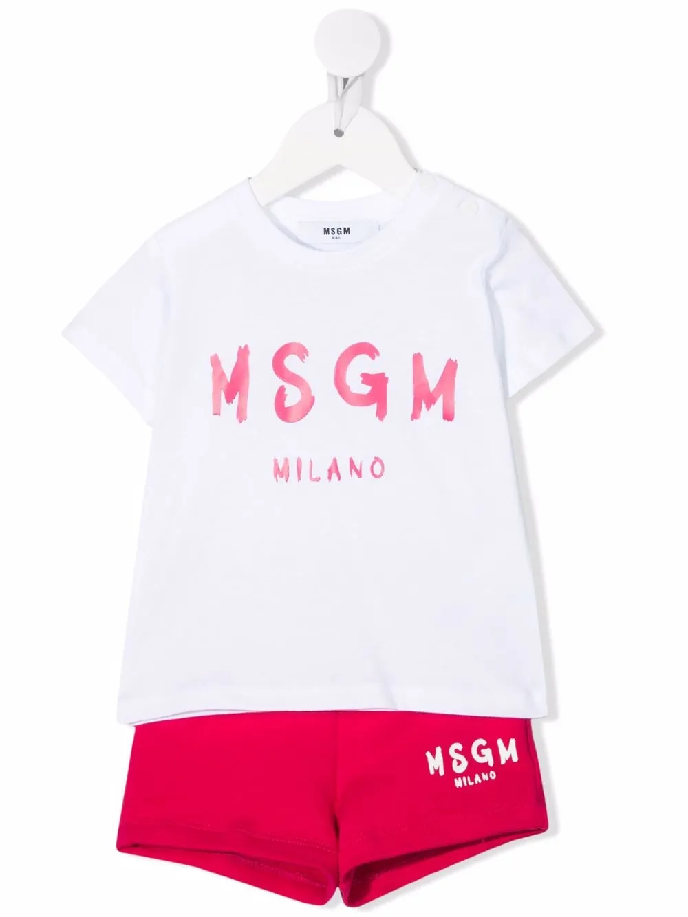 

MSGM Kids juego de shorts con logo estampado - Blanco