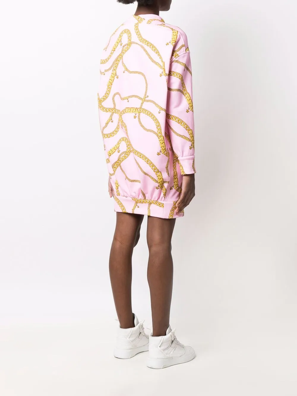 Versace Sweaterjurk met krijtstreep Roze