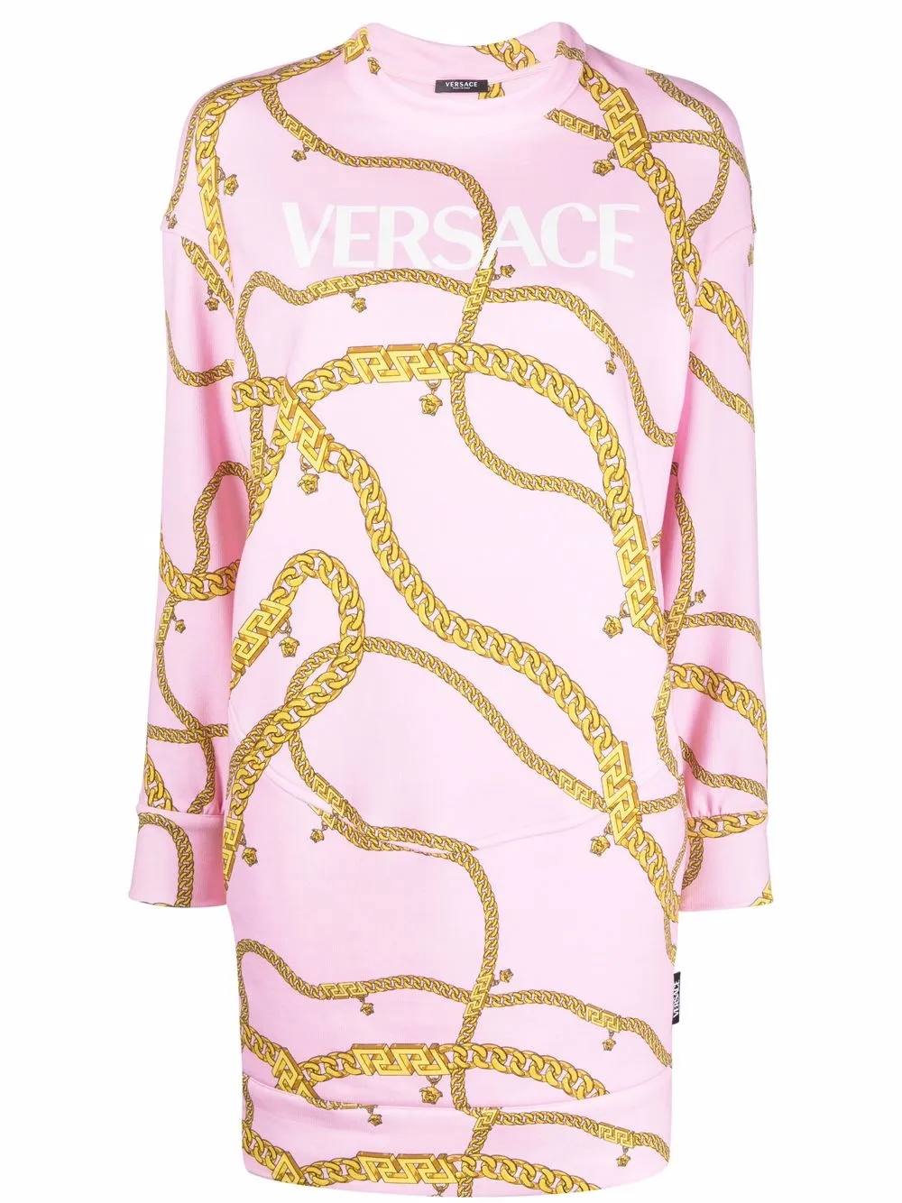 Versace Sweaterjurk met krijtstreep Roze