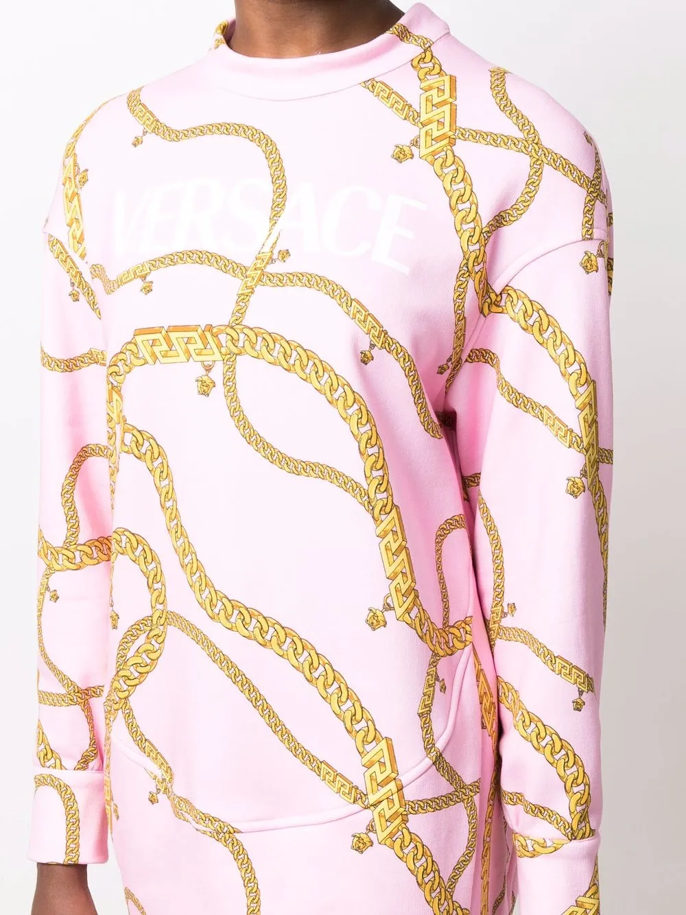 Versace Sweaterjurk met krijtstreep Roze