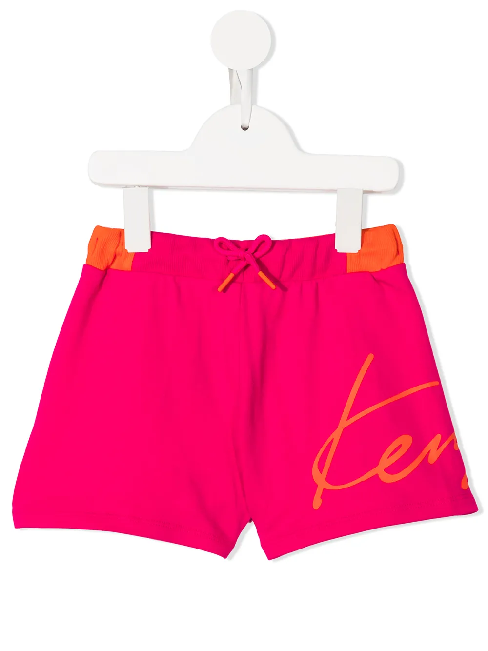 

Kenzo Kids shorts con logo estampado y cordón en la pretina - Rosado