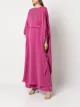 Amal Al Raisi belted batwing-sleeve crepe gown