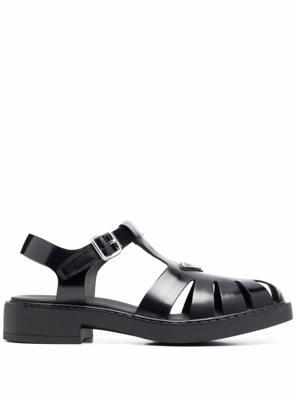 Prada Triangle Logo Fisherman Sandals - Farfetch