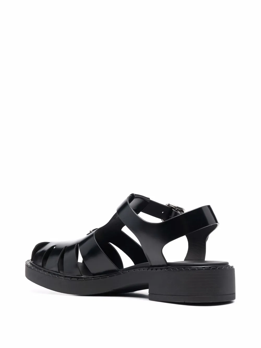 Prada Triangle Logo Fisherman Sandals Farfetch