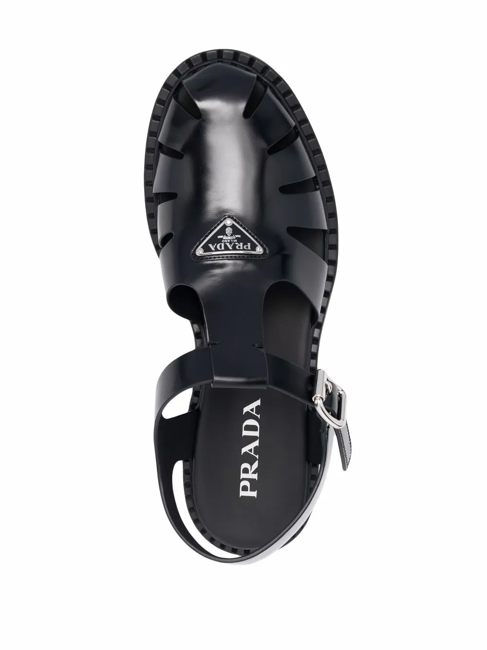 Prada Triangle Logo Fisherman Sandals Farfetch