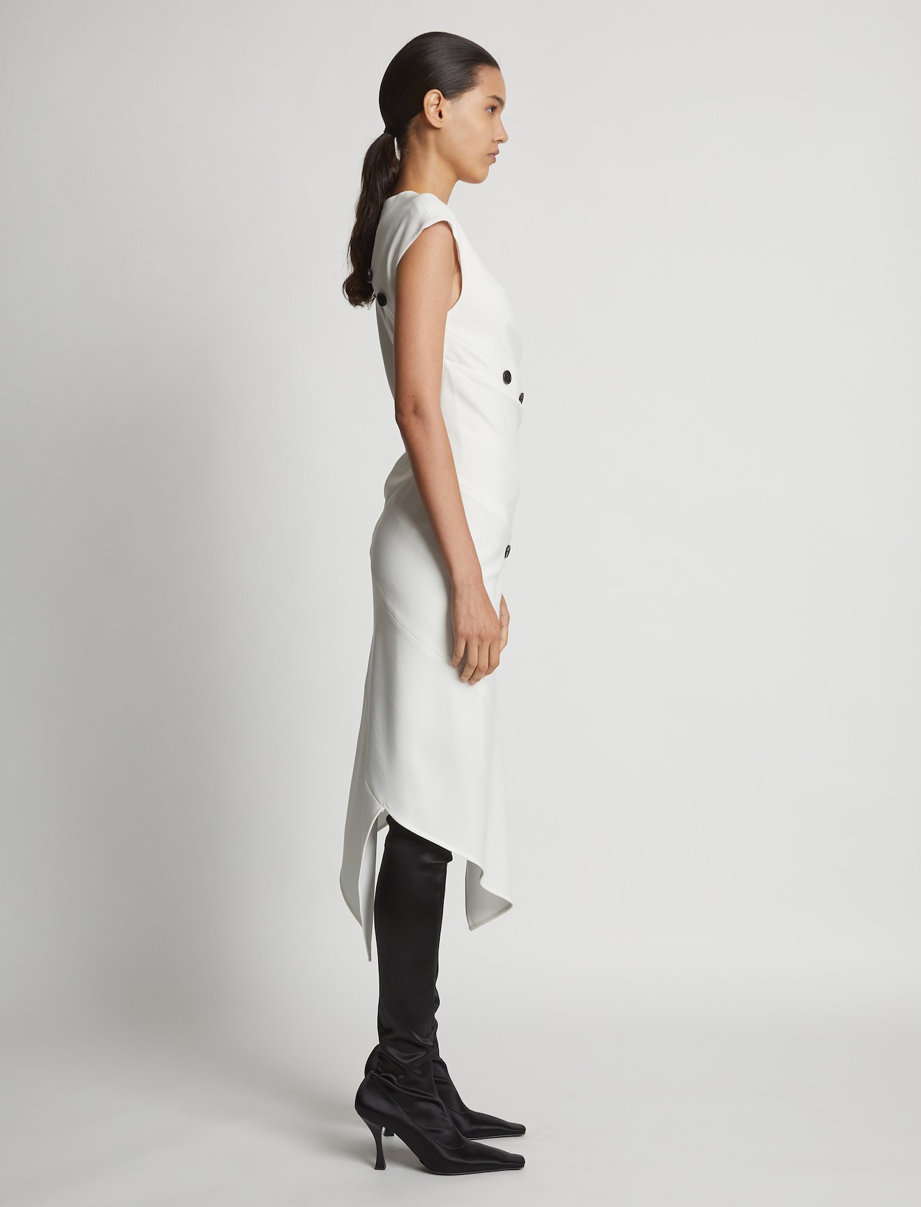 Matte Viscose Crepe Spiral Dress #1