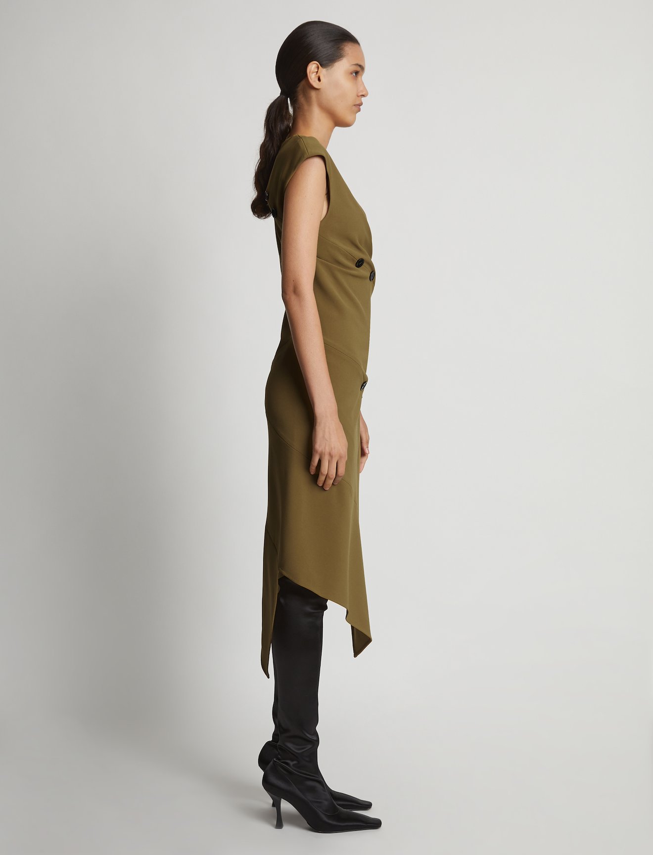 Matte Viscose Crepe Spiral Dress #1