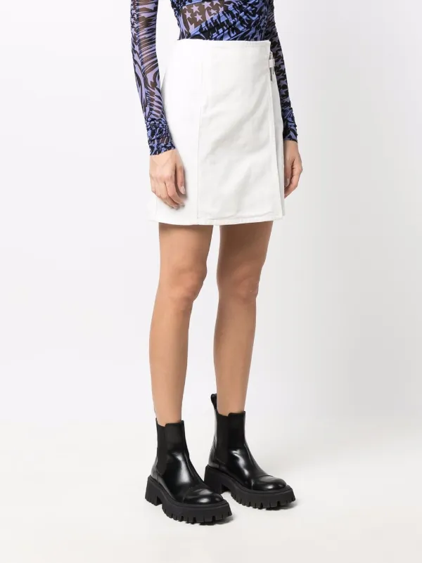 Givenchy Asymmetric Padlock Skirt | White | FARFETCH GR