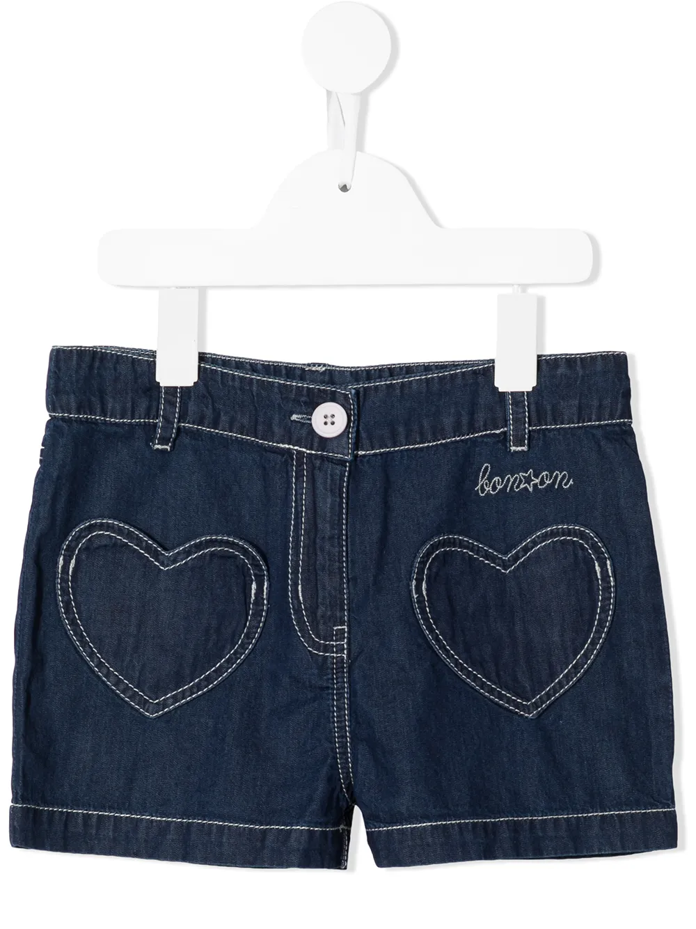 

Bonton embroidered-logo denim shorts - Blue