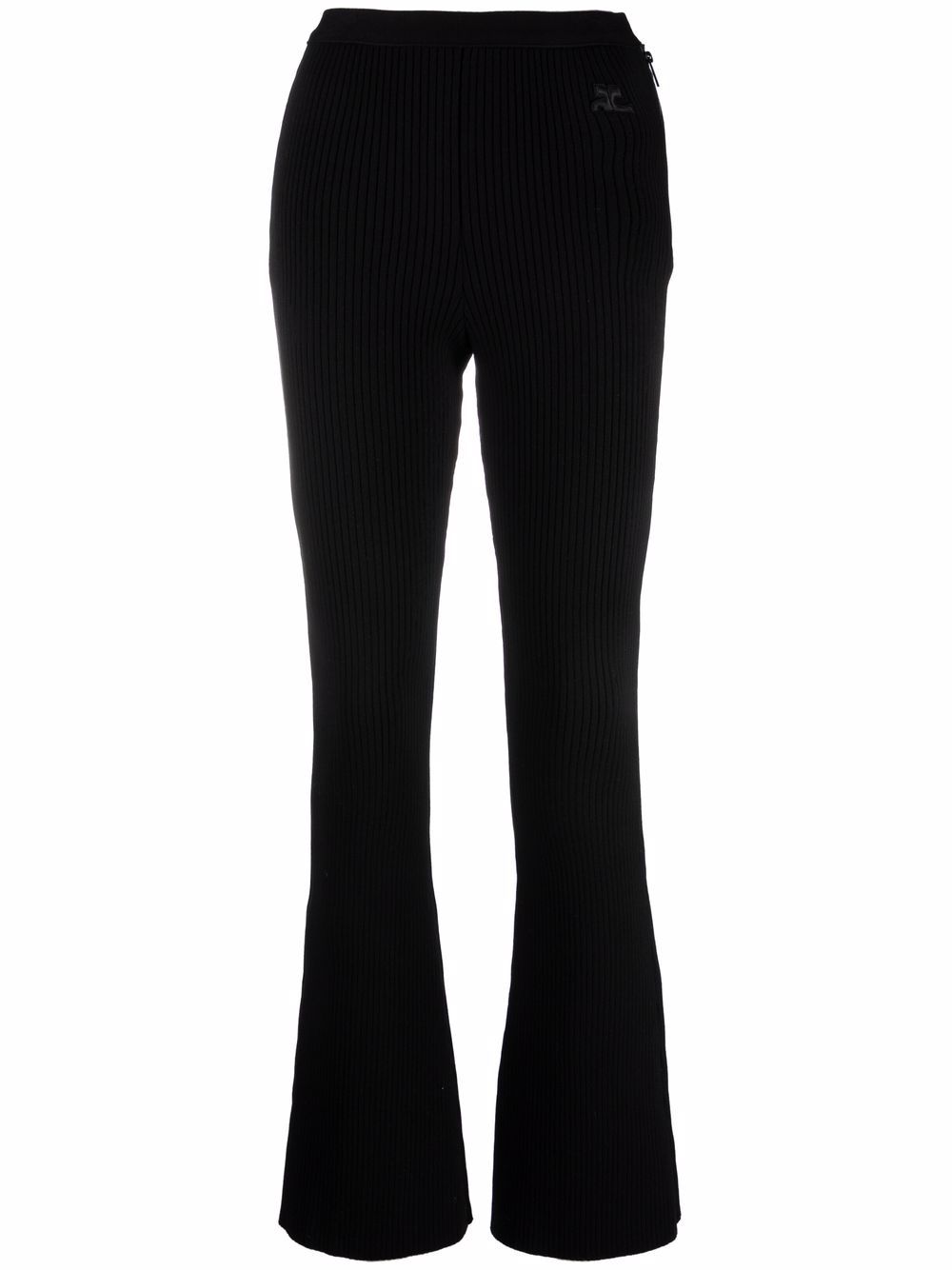 Courrèges logo knit flared trousers