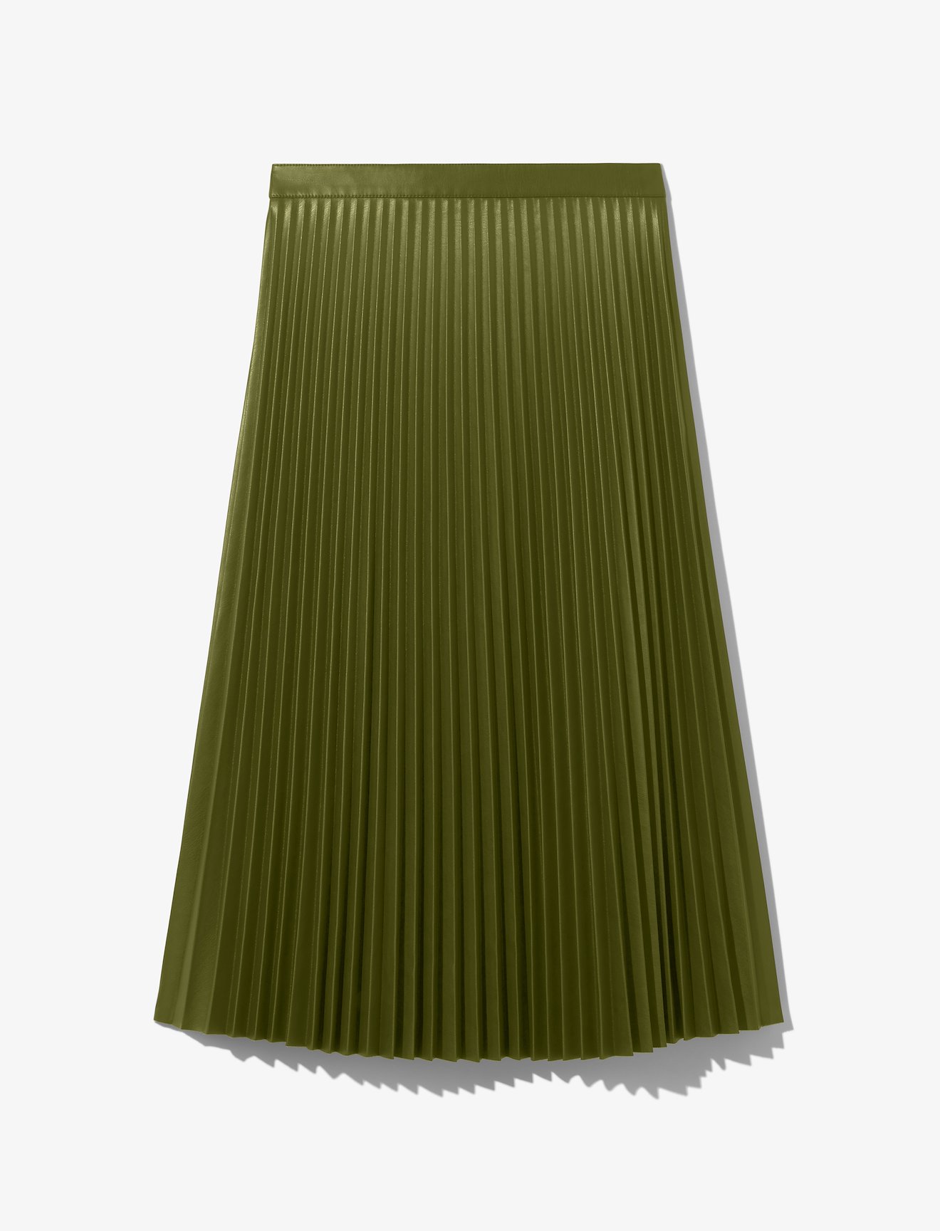 Faux Leather Pleated Midi Skirt #4