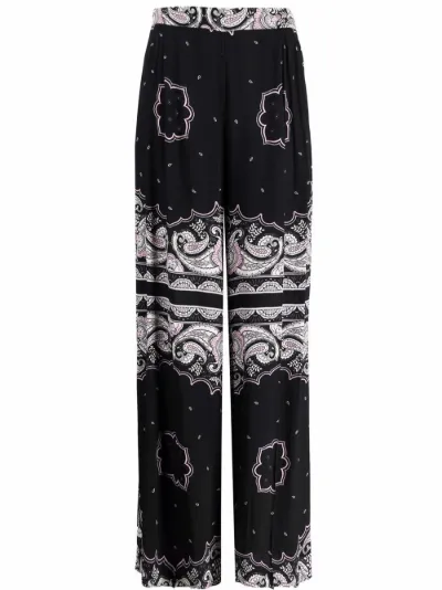 paisley-print wide-leg trousers 
