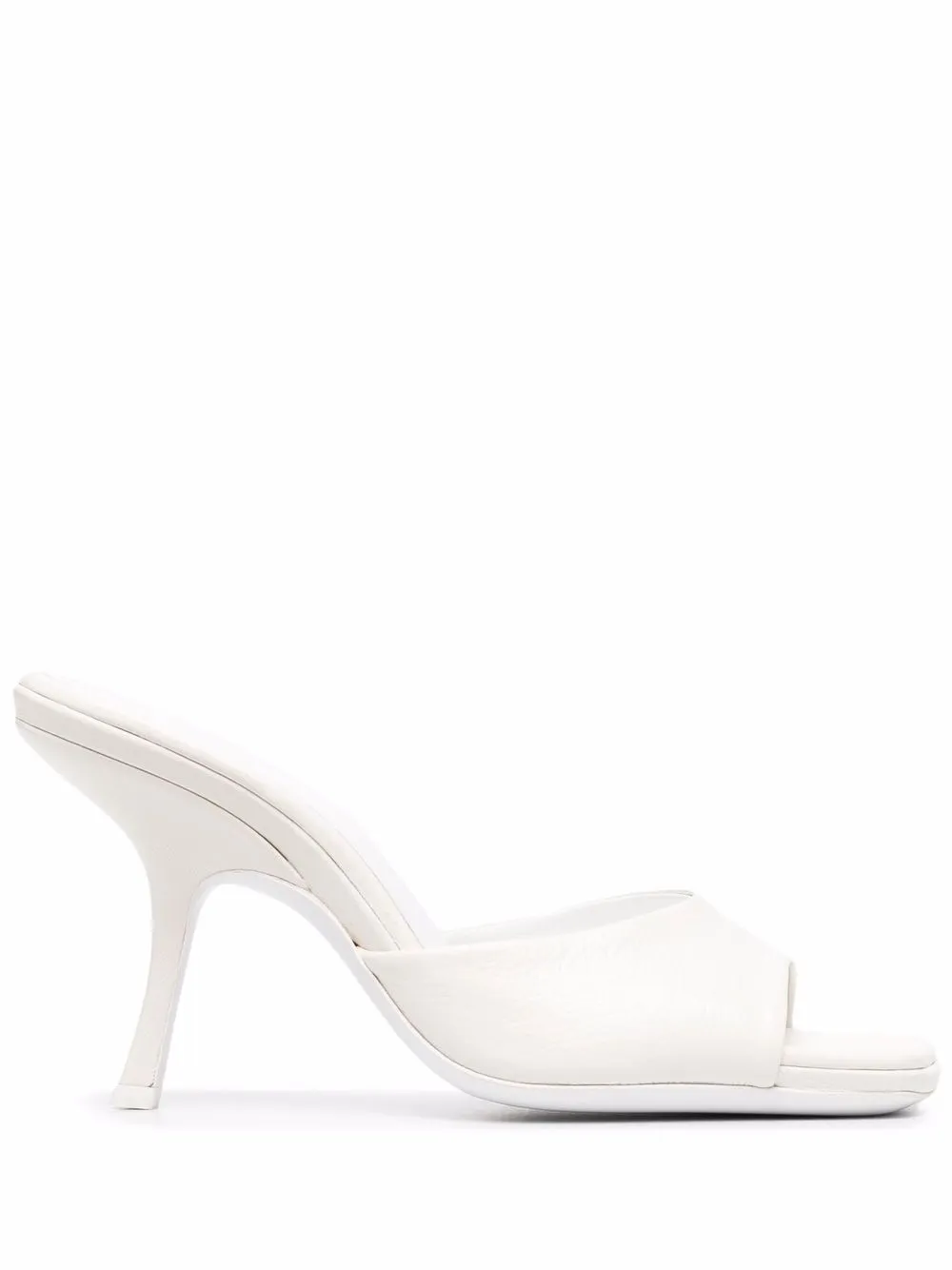 

BY FAR Mora high-heeled mules - White