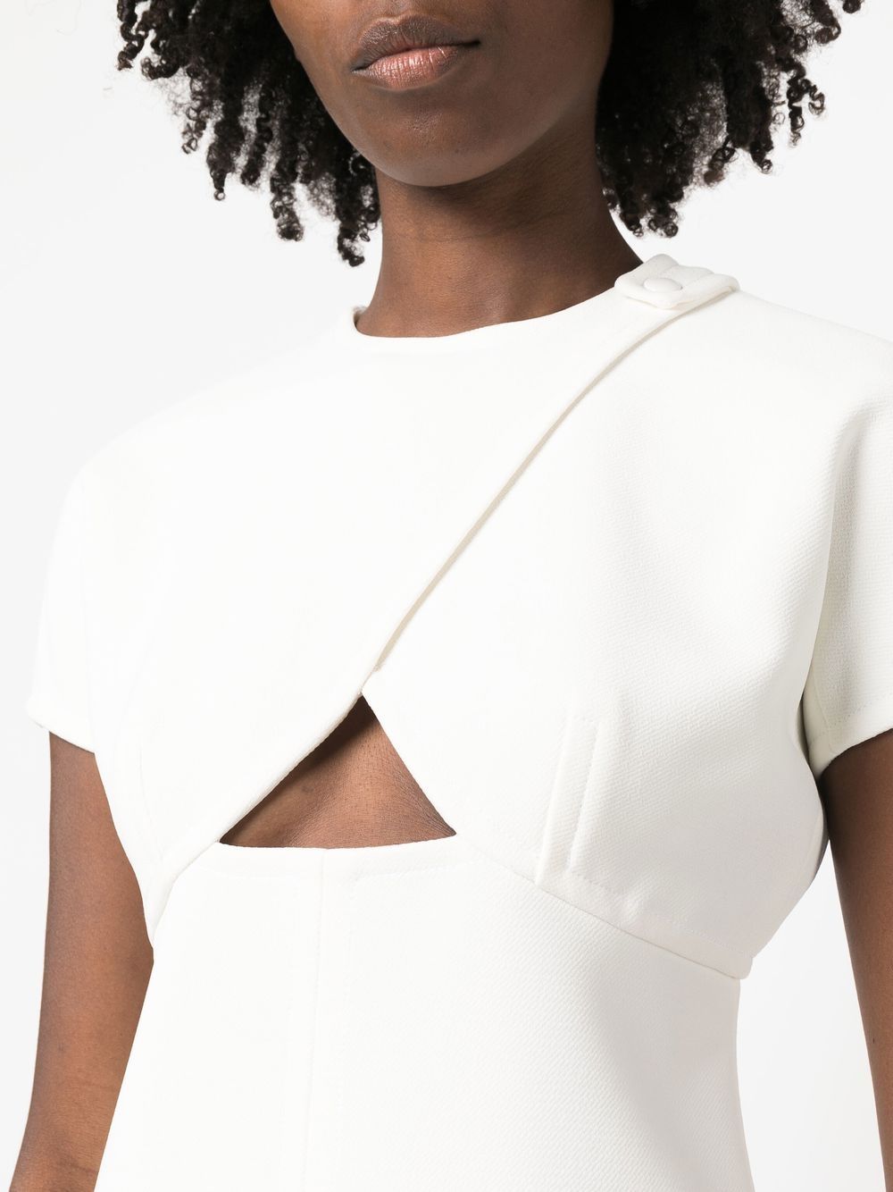 Shop Courrèges Cut-out Shift Dress In Weiss