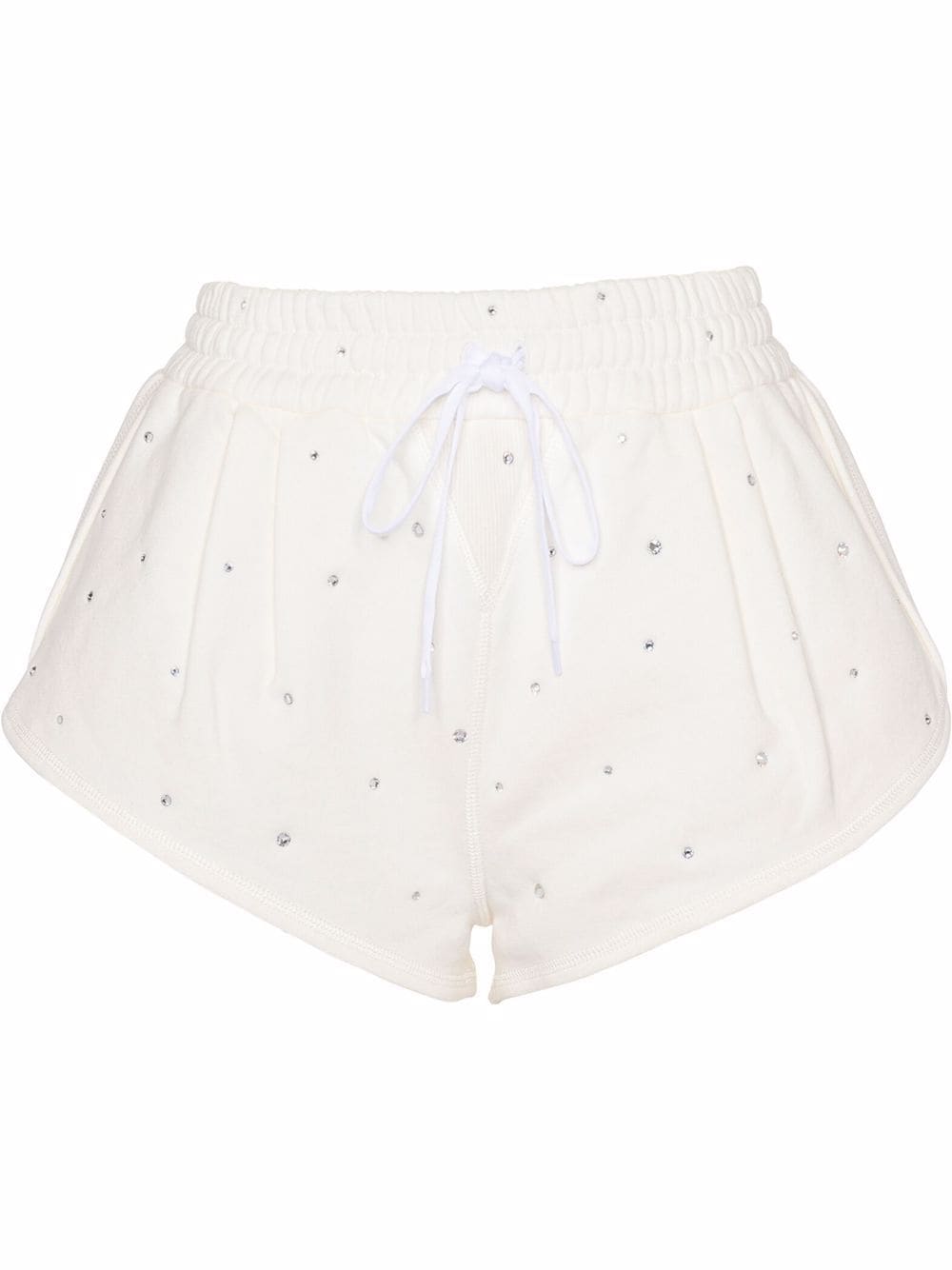 Miu Miu crystal-embellished Cotton Shorts - Farfetch