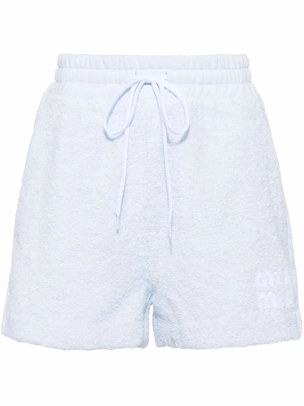 

Miu Miu shorts con logo bordado - Azul