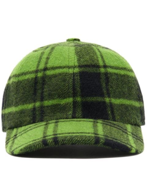 AMI Paris logo-patch plaid baseball cap