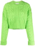 AMI Paris cable-knit virgin wool jumper - Green