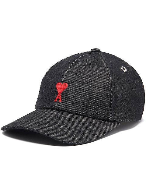 AMI Paris Ami de Coeur denim baseball cap