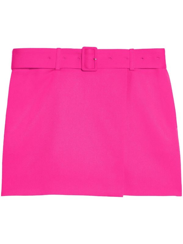 Pink belted midi on sale skirt